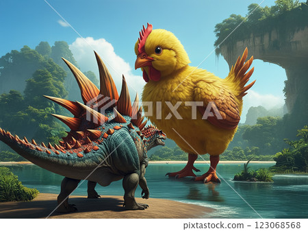 Giant chick stronger than a dinosaur Giant chick stronger than a dinosaur 123068568