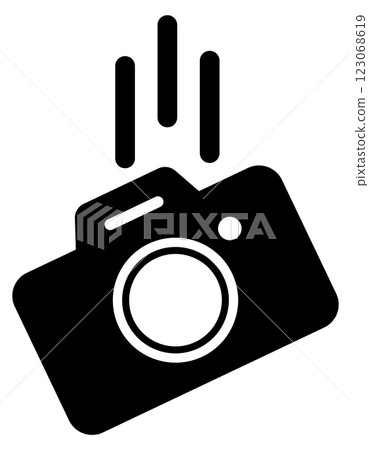 Falling camera icon illustration 123068619