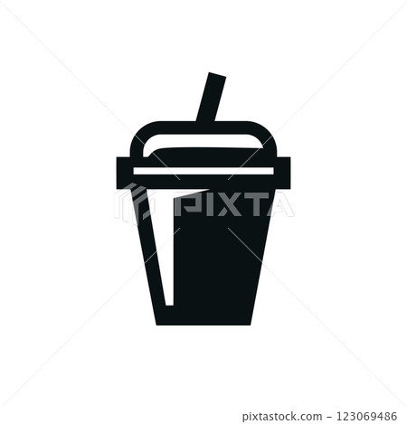 flat in black and white mobile application bucket 123069486