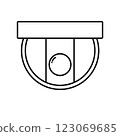 Simple surveillance camera; line icon; illustration; silhouette 123069685