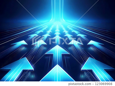 藍光箭頭 3d 插圖背景 藍光箭頭 3d 插圖背景 123069908
