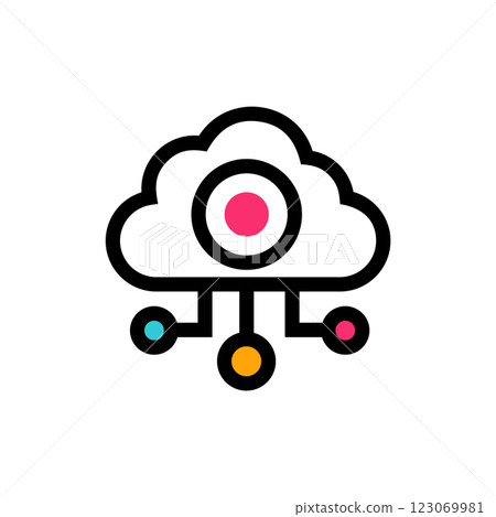 icon sticker realistic design on paper robot 123069981