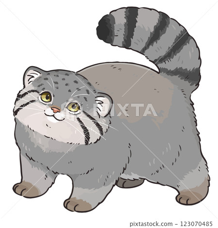 Cute Pallas's cat illustration Cute Pallas's cat illustration 123070485