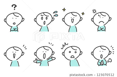 一群男人表情各異:困惑、快樂、憤怒和深思 一群男人表情各異:困惑、快樂、憤怒和深思 123070512