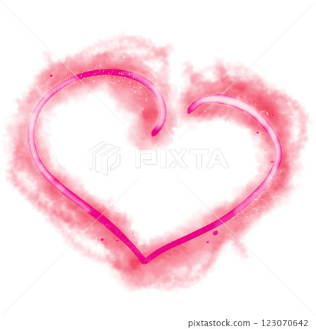 Neon Heart Frame with Smoke and Splashes , Illustration Template for Web and Print Use 123070642