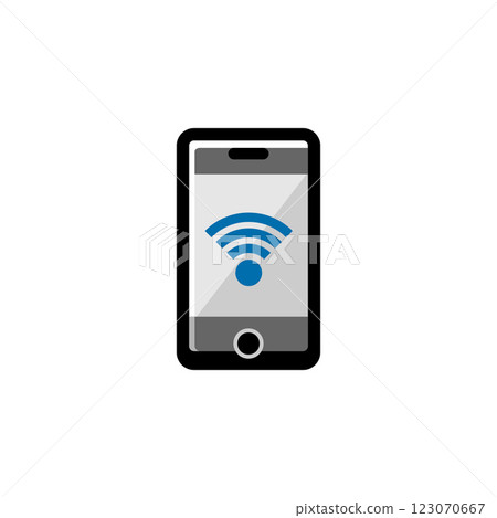 icon sticker realistic design on paper phone 123070667