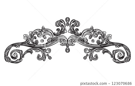 Baroque design element vintage ornament vector illustration Baroque design element vintage ornament vector illustration 123070686