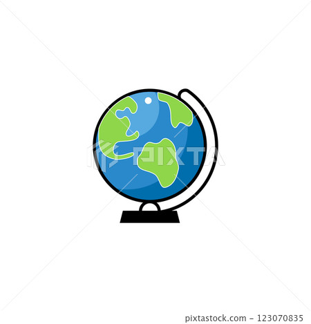 paper sticker on white background globe paper sticker on white background globe 123070835