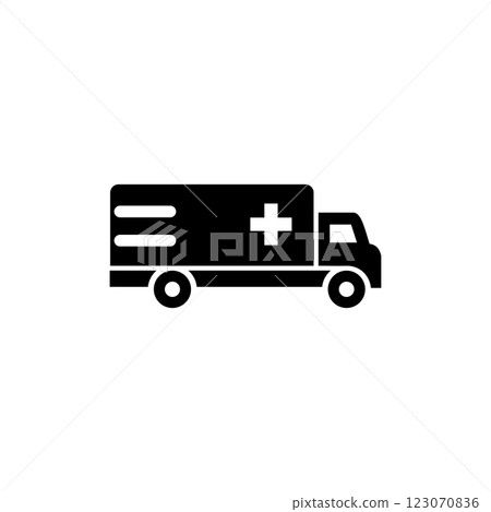 ambulance icon in simple style ambulance icon in simple style 123070836