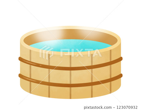 裝滿溫泉水的浴缸的插圖 裝滿溫泉水的浴缸的插圖 123070932