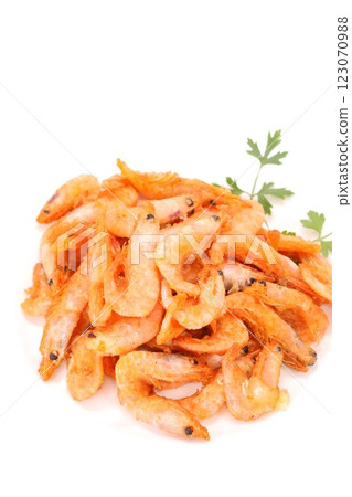 Deep fried shrimp with head and shell, snack, light background Deep fried shrimp with head and shell, snack, light background 123070988