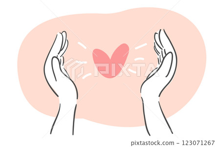 An illustration of hands forming a heart shape 123071267