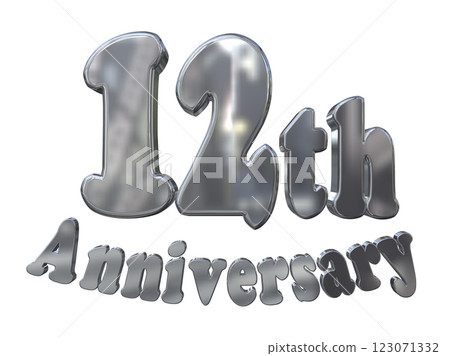 3DCG letters "12th Anniversary/12th Anniversary mark glitter" Silver, Silver 3DCG letters "12th Anniversary/12th Anniversary mark glitter" Silver, Silver 123071332