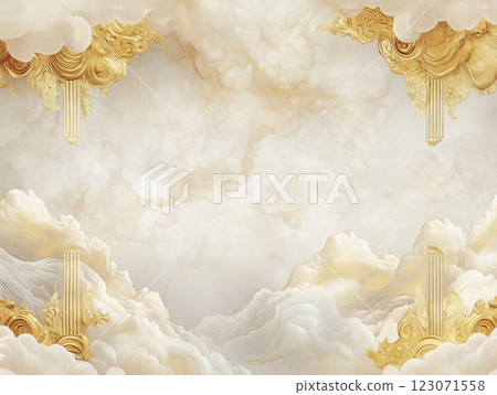 雲朵和金箔的背景圖像 雲朵和金箔的背景圖像 123071558