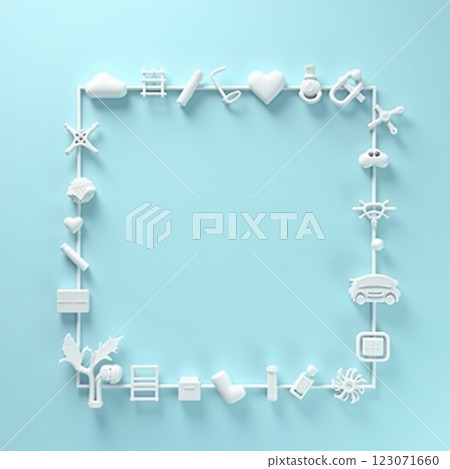 用簡潔的線條描繪醫療和福利的世界 123071660