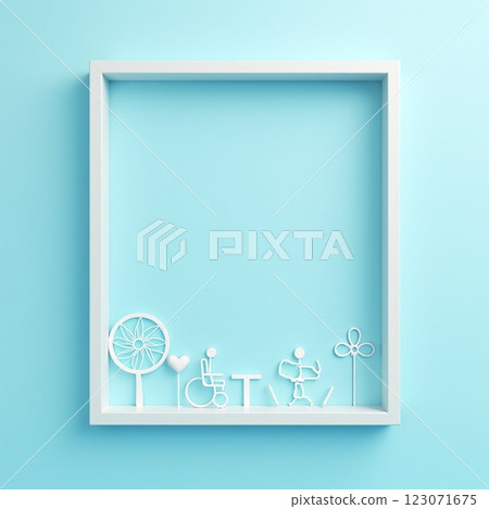Medical and welfare frame art that gives a sense of security and support 123071675