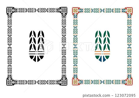 Vintage floral classic calligraphic retro vignette scroll frames ornamental design elements black and color set isolated vector Vintage floral classic calligraphic retro vignette scroll frames ornamental design elements black and color set isolated vector 123072095