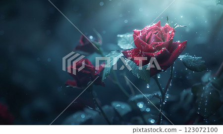 Subtle floral background with soft pastel roses in shades in rain, copy space. Subtle floral background with soft pastel roses in shades in rain, copy space. 123072100