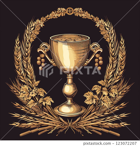 holy communion composition square illustration 123072207