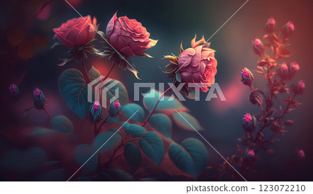 Beautiful floral background with soft pastel roses in shades of blue and pink, copy space Beautiful floral background with soft pastel roses in shades of blue and pink, copy space 123072210
