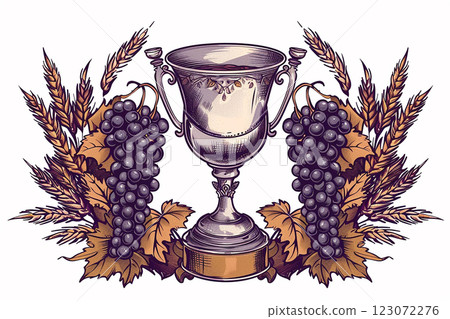 holy communion composition horizontal illustration on white background 123072276