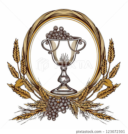 holy communion composition square illustration on white background 123072301