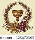 holy communion composition square illustration on white background 123072305