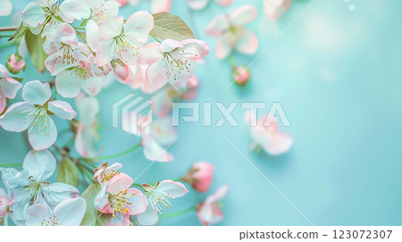 Floral background with copy space, romantic soft pastel colour greeting card design Floral background with copy space, romantic soft pastel colour greeting card design 123072307