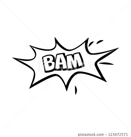 Comics bomb and explosion. Speech bubble with word bam. Design elements for print Comics bomb and explosion. Speech bubble with word bam. Design elements for print 123072571
