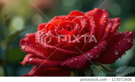 Close-Up of Crimson Roses with Water Droplets Close-Up of Crimson Roses with Water Droplets 123072606