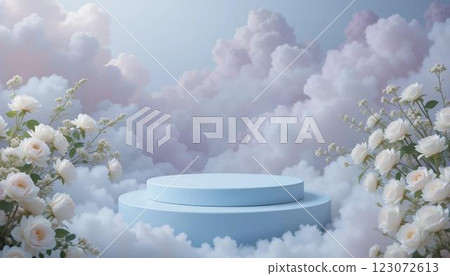 White Peonies and Roses in a Dreamy Pastel Setting White Peonies and Roses in a Dreamy Pastel Setting 123072613