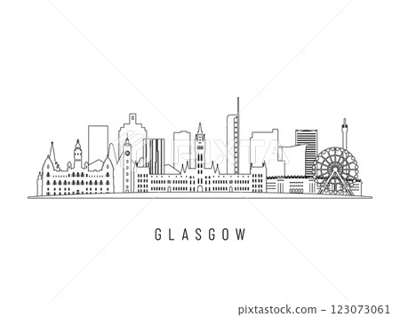 Detailed Glasgow skyline vector illustration. 123073061