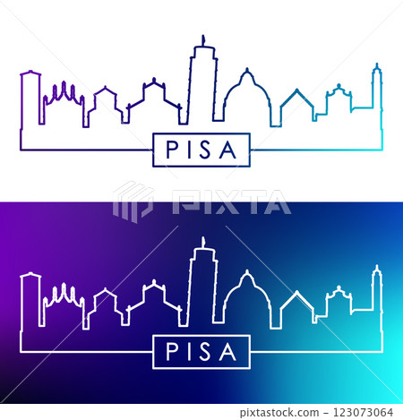 Pisa skyline. Colorful linear style. Pisa skyline. Colorful linear style. 123073064