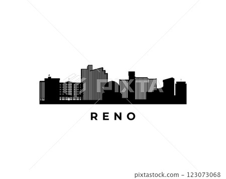 Vector Reno skyline. Travel Reno famous landmarks. Vector Reno skyline. Travel Reno famous landmarks. 123073068