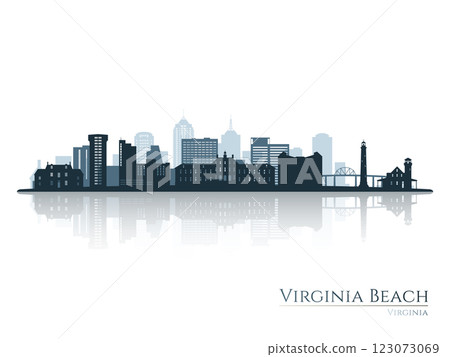Virginia Beach skyline silhouette 123073069
