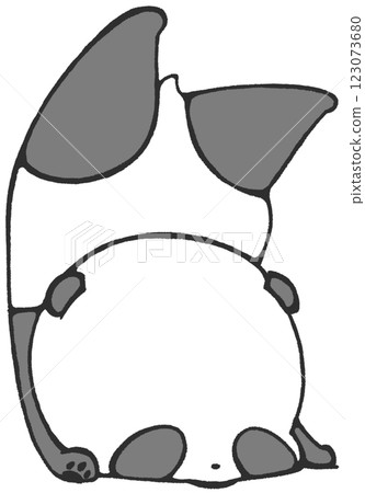 Baby panda falls over and ends up upside down Baby panda falls over and ends up upside down 123073680