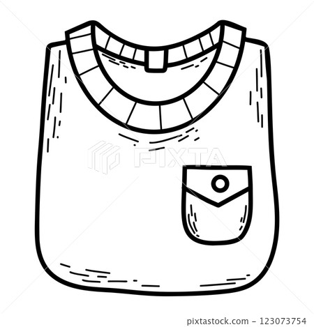 Rolled-Up T-Shirt. linear hand drawing of folded clothes. Vector illustration. Rolled-Up T-Shirt. linear hand drawing of folded clothes. Vector illustration. 123073754