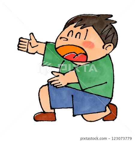 Kneeling boy 123073779