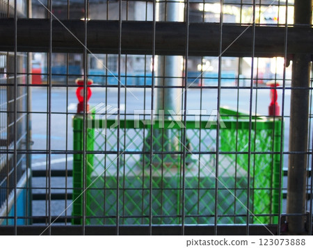 Image of a protective fence at a construction site Image of a protective fence at a construction site 123073888