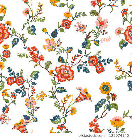 Seamless Millefleurs Floral Pattern with Small Hand-Drawn Flowers in Liberty Style. Vintage Spring Bouquet Design for Fashion Prints. Vertical floral wallpaper Seamless Millefleurs Floral Pattern with Small Hand-Drawn Flowers in Liberty Style. Vintage Spring Bouquet Design for Fashion Prints. Vertical floral wallpaper 123074340