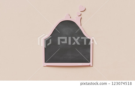 Blackboard in the shape of a House Mock up. 3D Rendering Blackboard in the shape of a House Mock up. 3D Rendering 123074518