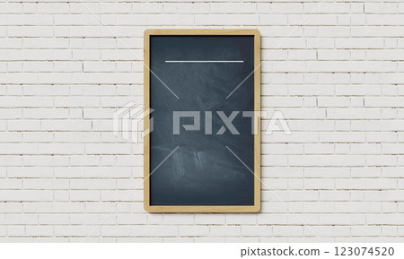 Wood Frame Blackboard Mock up. 3D Rendering 123074520