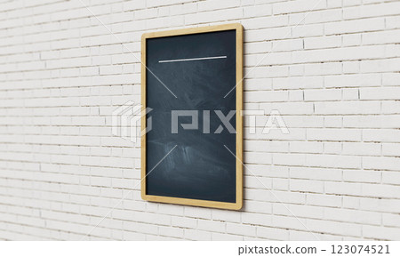 Wood Frame Blackboard Mock up. 3D Rendering 123074521