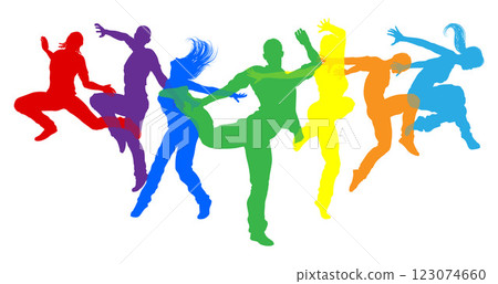 Dancers Silhouette Street Dance Poses Silhouettes 123074660
