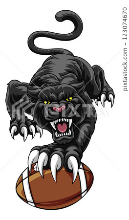 Black Panther Leopard Football Sports Team Mascot 123074670