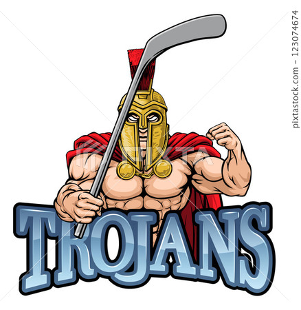 Trojan Man Ice Hockey Sports Team Mascot 123074674