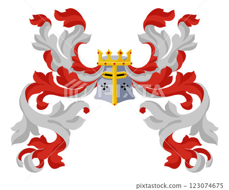 Heraldic Coat Of Arms Crest Knight Family Shield Heraldic Coat Of Arms Crest Knight Family Shield 123074675