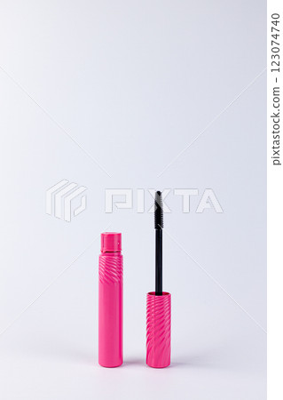 Bold and Beautiful: Stunning Pink Mascara with Unique Design and Applicator Ready to Enhance Your Eye Makeup Game Effortlessly and Elegantly for Every Occasion 123074740