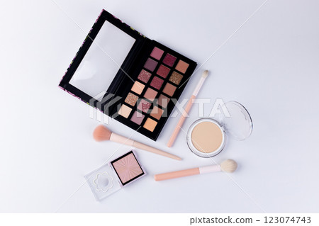Explore the World of Beauty with This Luxurious Makeup Palette and Accessories Perfect for Creating Stunning Eye Looks and Flawless Finishes Daily 123074743