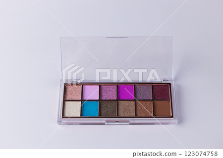 Vibrant Eyeshadow Palette Featuring a Diverse Array of Colorful Shades for Creative Makeup Looks and Eye-Catching Styles: Perfect for Every Occasion and Skin Tone Vibrant Eyeshadow Palette Featuring a Diverse Array of Colorful Shades for Creative Makeup Looks and Eye-Catching Styles: Perfect for Every Occasion and Skin Tone 123074758